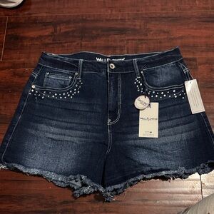 Wallflower Women's Dark Blue Jean Shorts